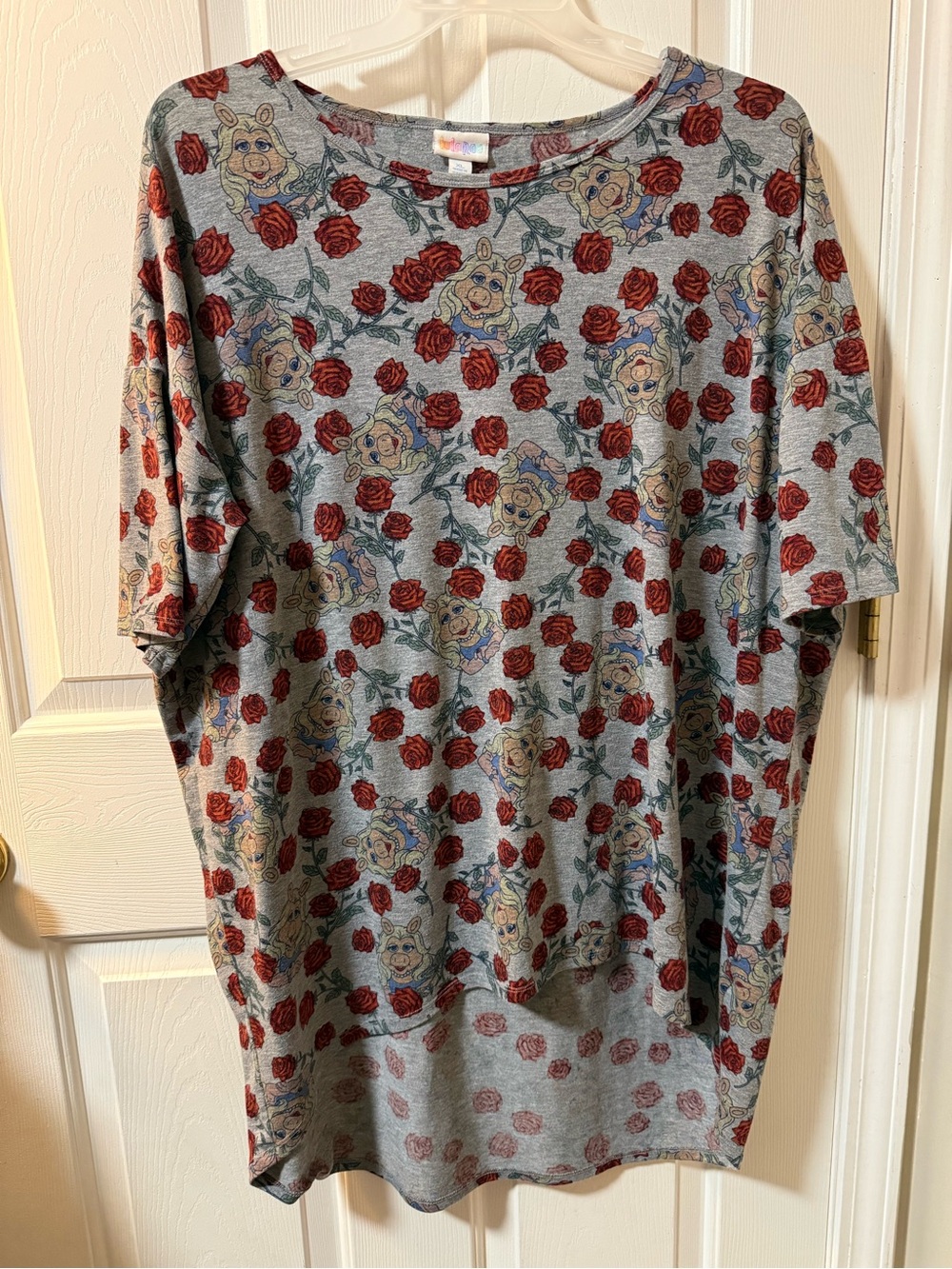 LuLaRoe x Disney Miss Piggy Rose Irma High-Low Tunic Top XL
